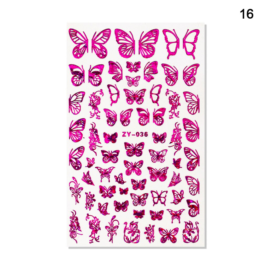 Holographic 3D Butterfly Nail Art