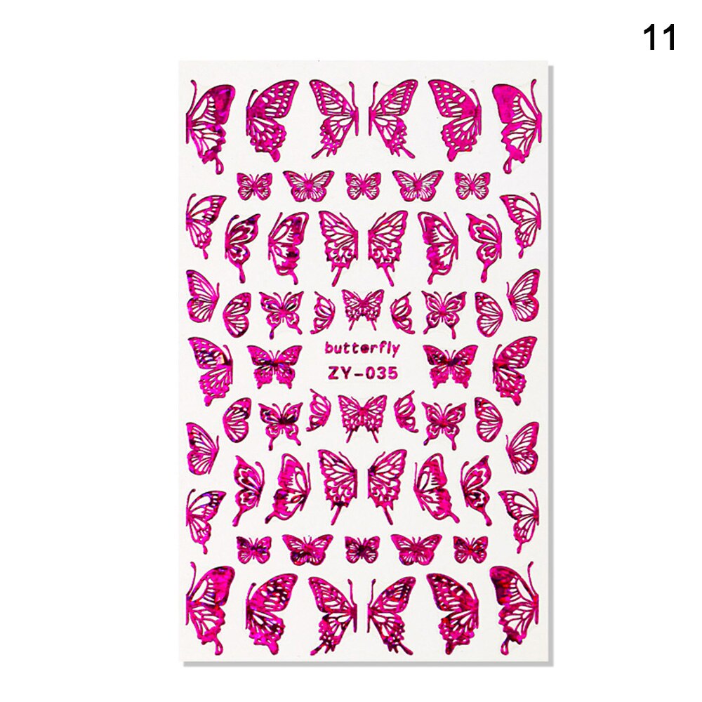 Holographic 3D Butterfly Nail Art