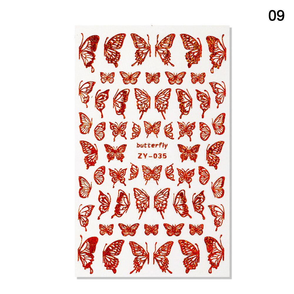 Holographic 3D Butterfly Nail Art