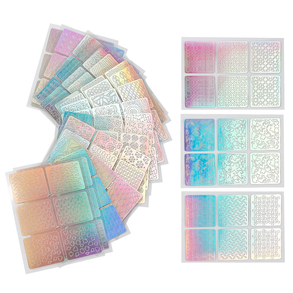 24 PCS Nail Art Holo Stickers
