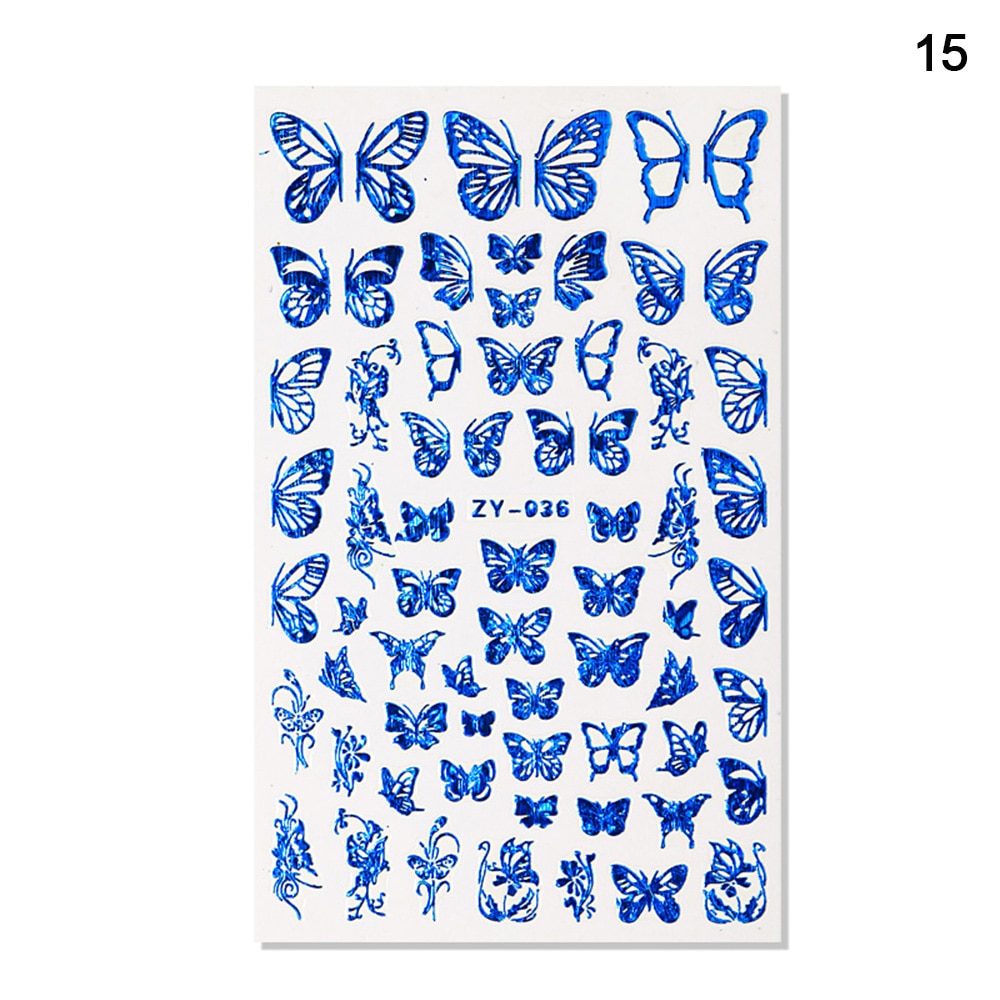 Holographic 3D Butterfly Nail Art