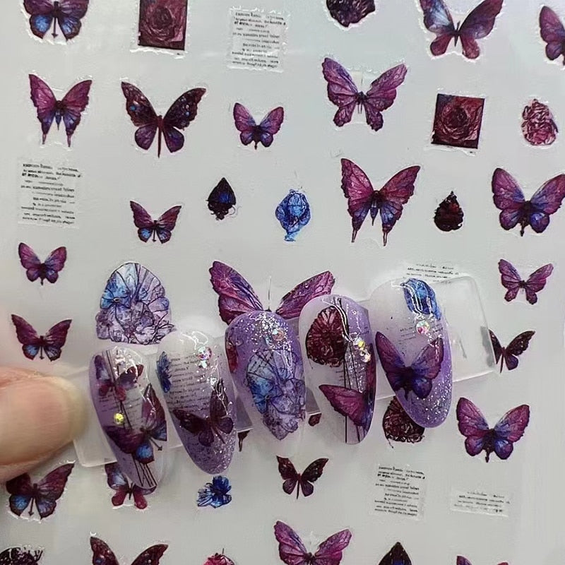 Embossed Butterfly Nail Stickers