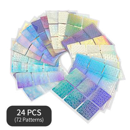 24 PCS Nail Art Holo Stickers
