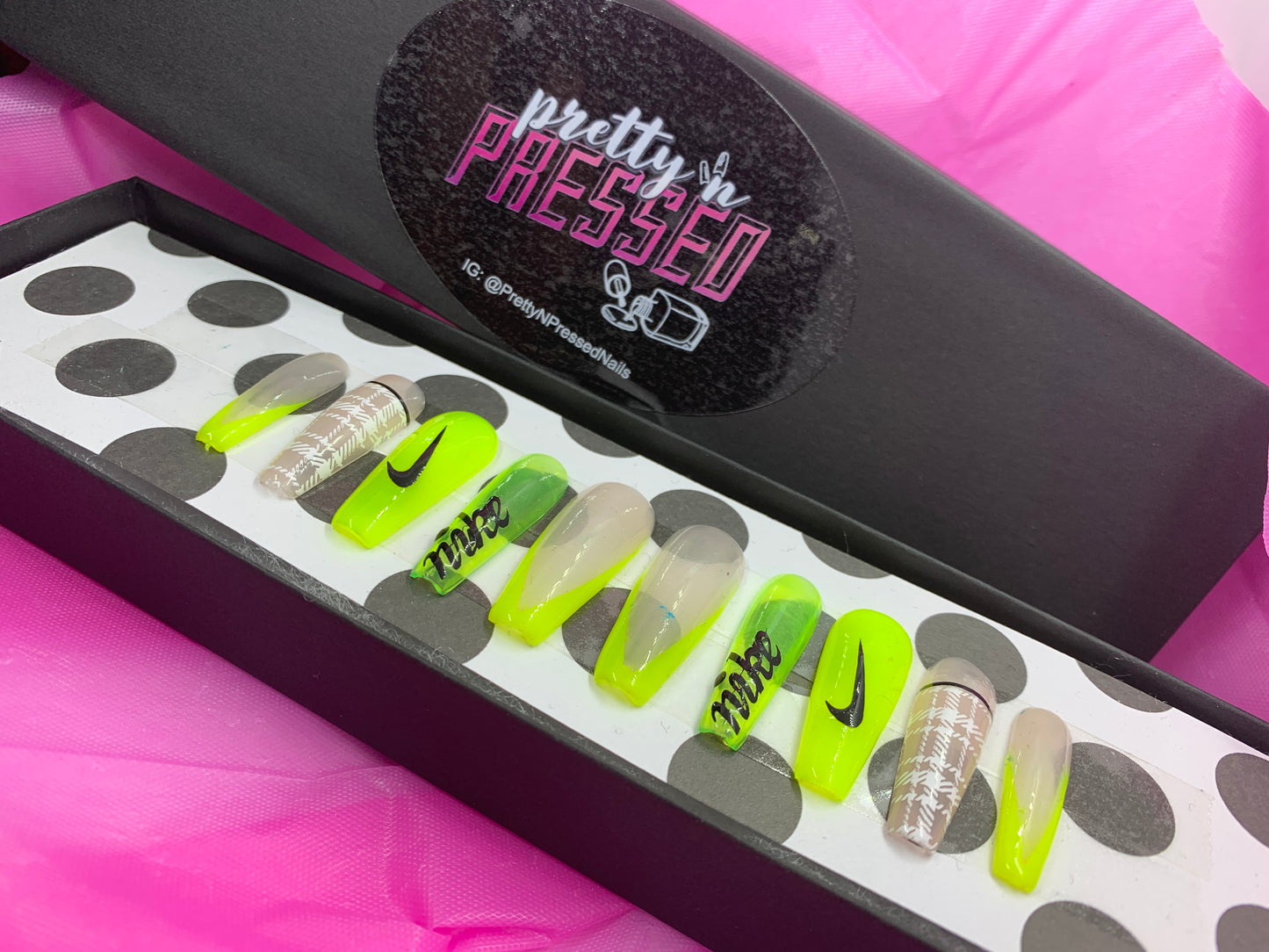 Just DID It Neon Nike - Pin Inspired - Pretty and Pressed Nails