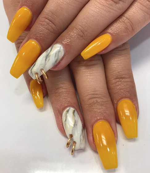 Yellow Marble - Pin Inspired