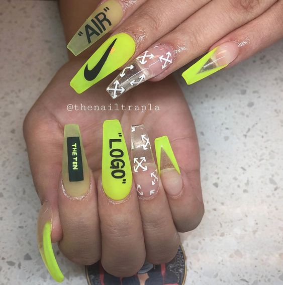 Just DID It Neon Nike - Pin Inspired - Pretty and Pressed Nails